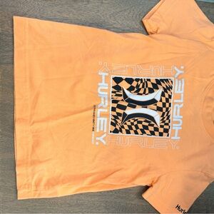 Hurley Kids Orange Checkered Graphic Tee